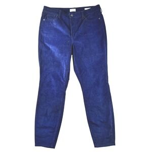 Wonderly High Rise Skinny Corduroy Pants Navy Blue Size 14